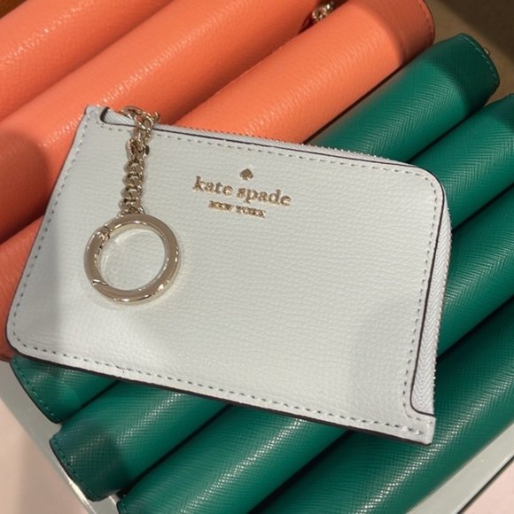 Kate Spade Darcy Medium L-Zip Card Holder Blue Glow - Picture 10 of 13